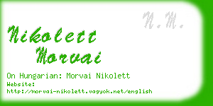 nikolett morvai business card